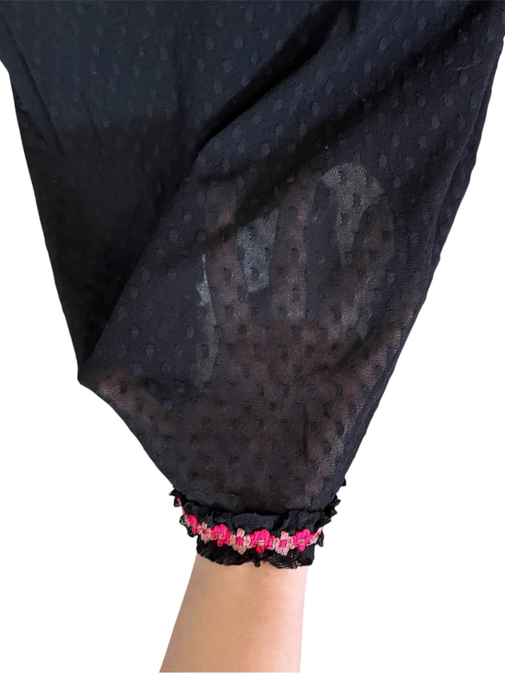 🚫SOLD🚫 Vintage Betsey Johnson New York Sheer Swiss Dot Mesh Floral Slip Dress - Picture 8 of 13